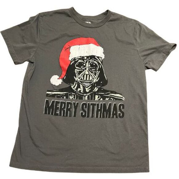 STAR WARS Darth Vader Merry Sithmas T-Shirt XL Gray - Mad Engine - Picture 1 of 6